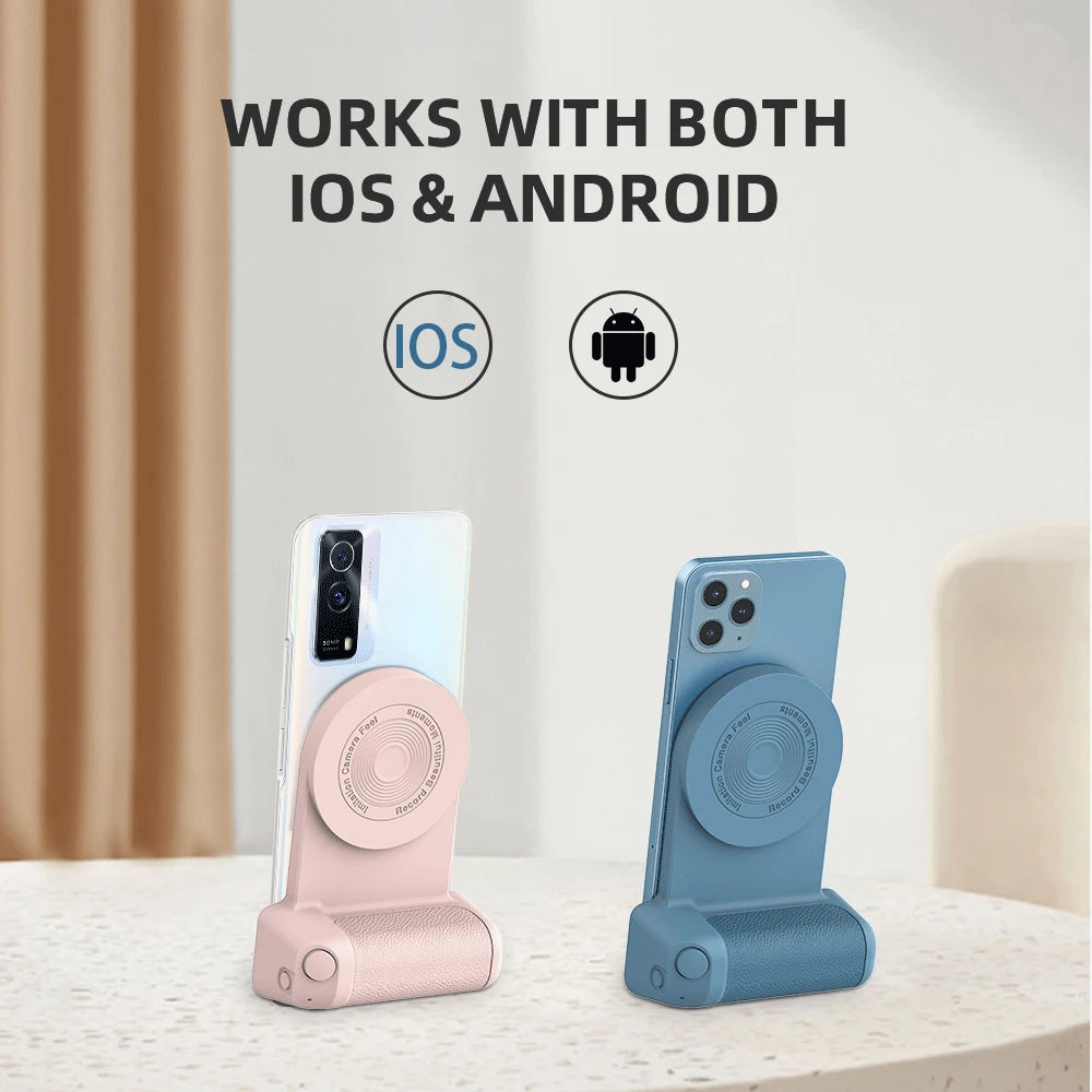 Magnetic Camera Handle Bluetooth Phone Grip Photo Bracket Anti-shake Selfie Device for Android iphone Wireless Charging