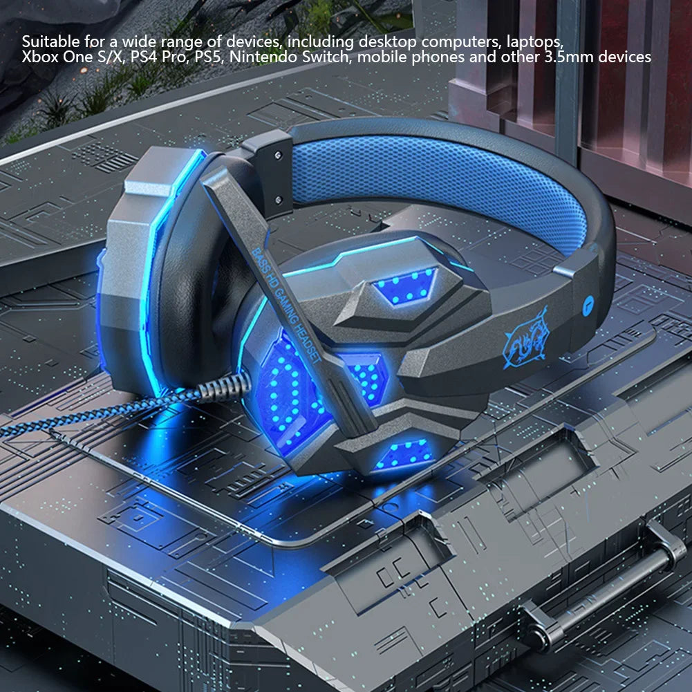 Headphones 3.5mm Wired Gaming Headset Earphones Music For PS4 Play Station 4 Game PC Chat computer With Microphone