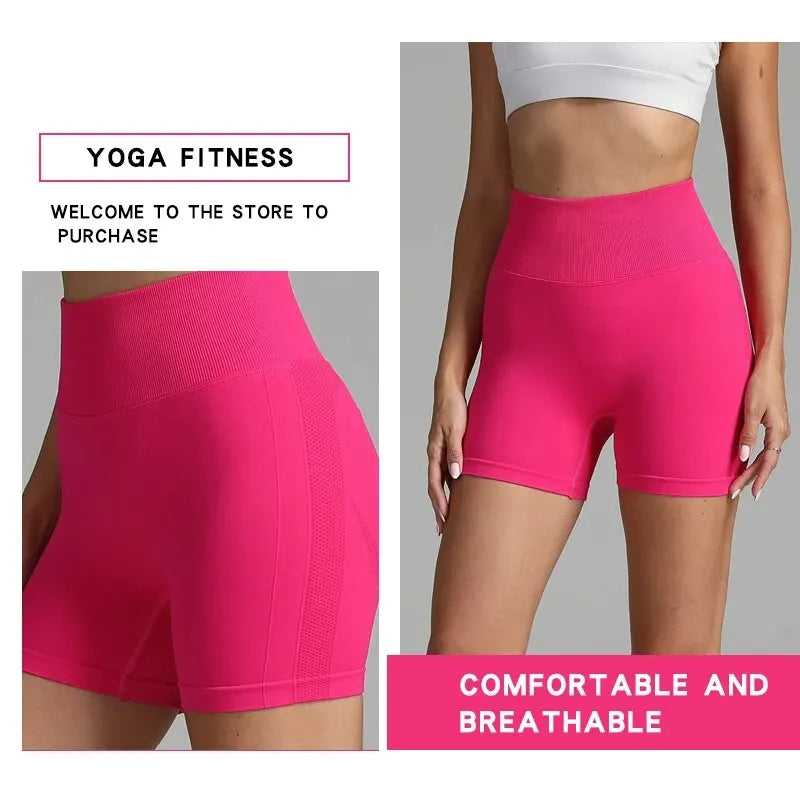 Women's Shorts for Cycling Jogging Fitness Sports Seamless High-Waisted Hip-Lifting Gym Shorts Tight Yoga Clothing