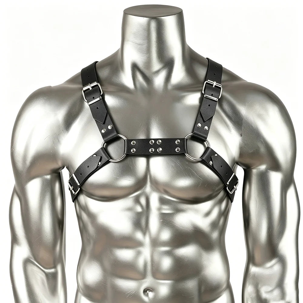 PU Leather Shoulder Strap Harness Belt Goth Punk Style Cosplay Adjustable Straps Clothing Accessories