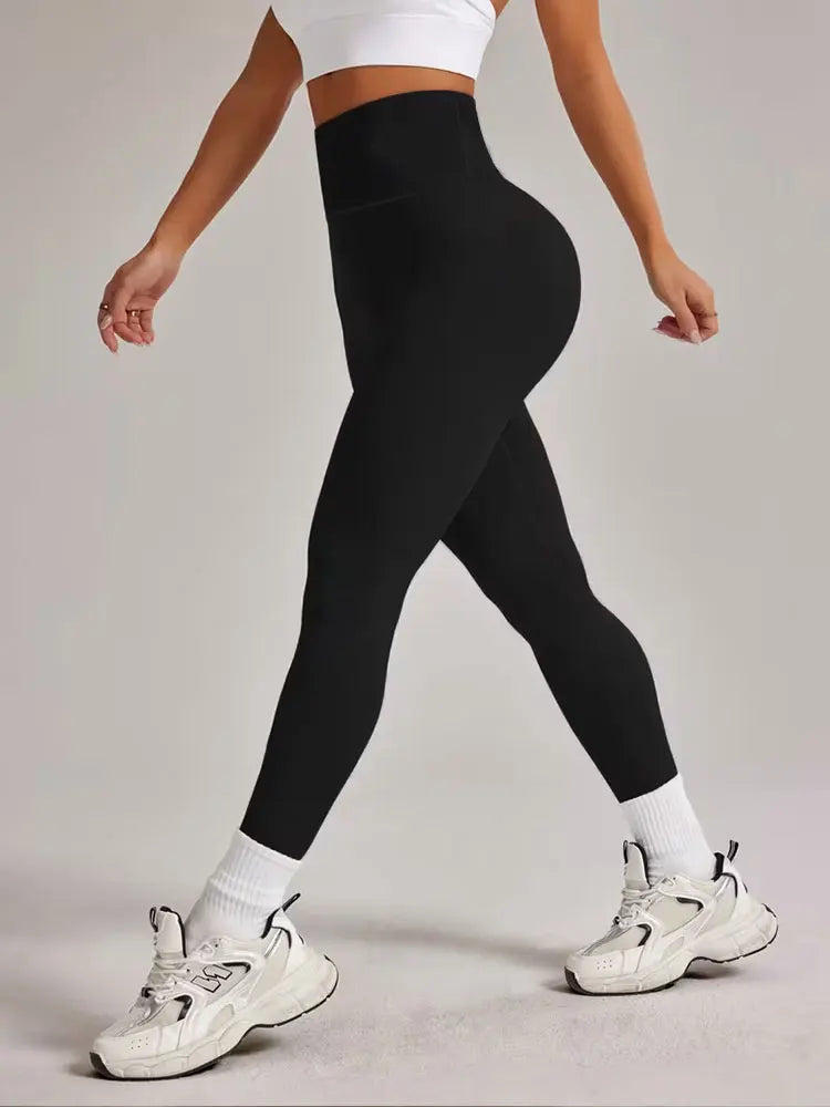 Seamless Nude Yoga Pants High Waisted Sports Tight Legging Quick Drying Stretch Fabric Yoga Pants Running Pilates 9 Inch Trouser