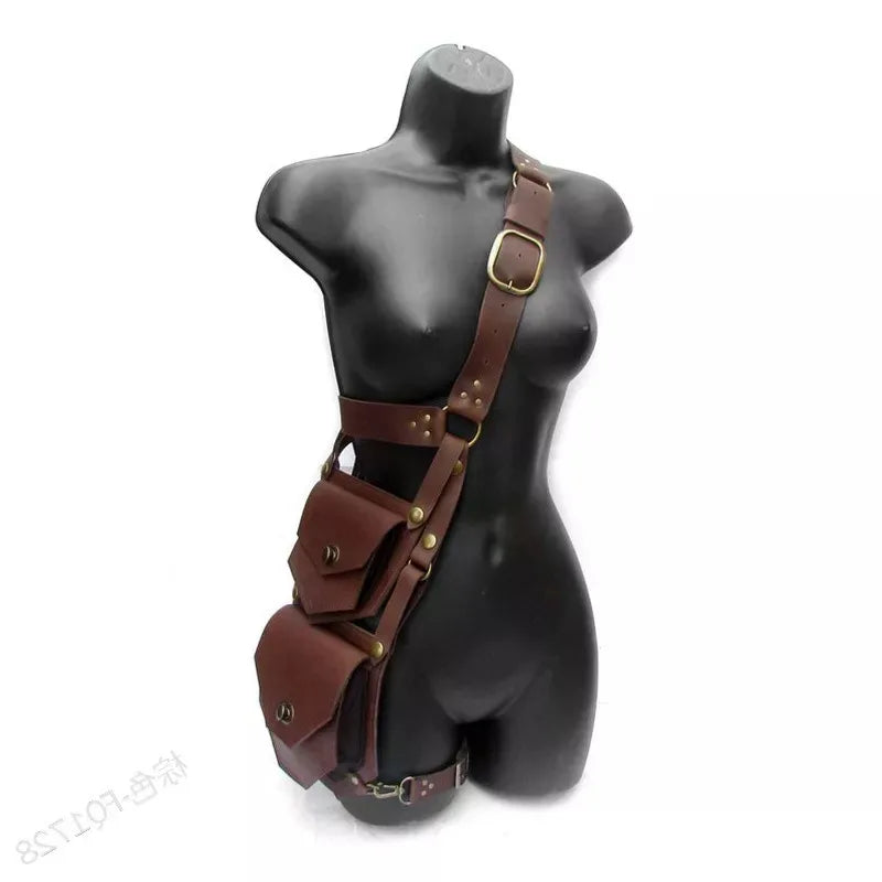 Medieval Renaissance Shoulder Belt Bag Viking Knight Pirate Cosplay Accessory Leather Satchel Sport Outdoor Pocket Phone Pouch