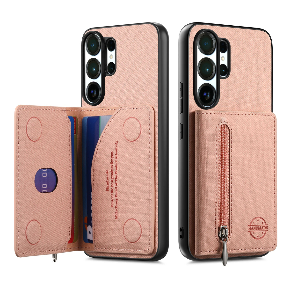 Zipper Cards Wallet Leather Phone Case For Samsung Galaxy S26 S24 S23 S22 Ultra Plus S23 S26 S25FE Purse Card Holder Stand Cover