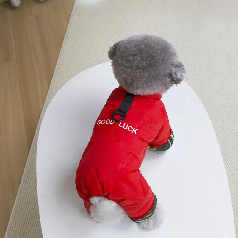 Winter Puppy Jacket Dog Waterproof Coat Pet Clothing Chichuhua Costume Pug Bichon Bulldog Outdoor Dog Warm Clothes with Buckle