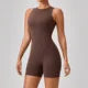 SOISOU One Piece Jumpsuit Women Sleeveless Back Zipper Sportswear Woman Gym Yoga Sport Sets Nylon Fitness Sets Women Tracksuit
