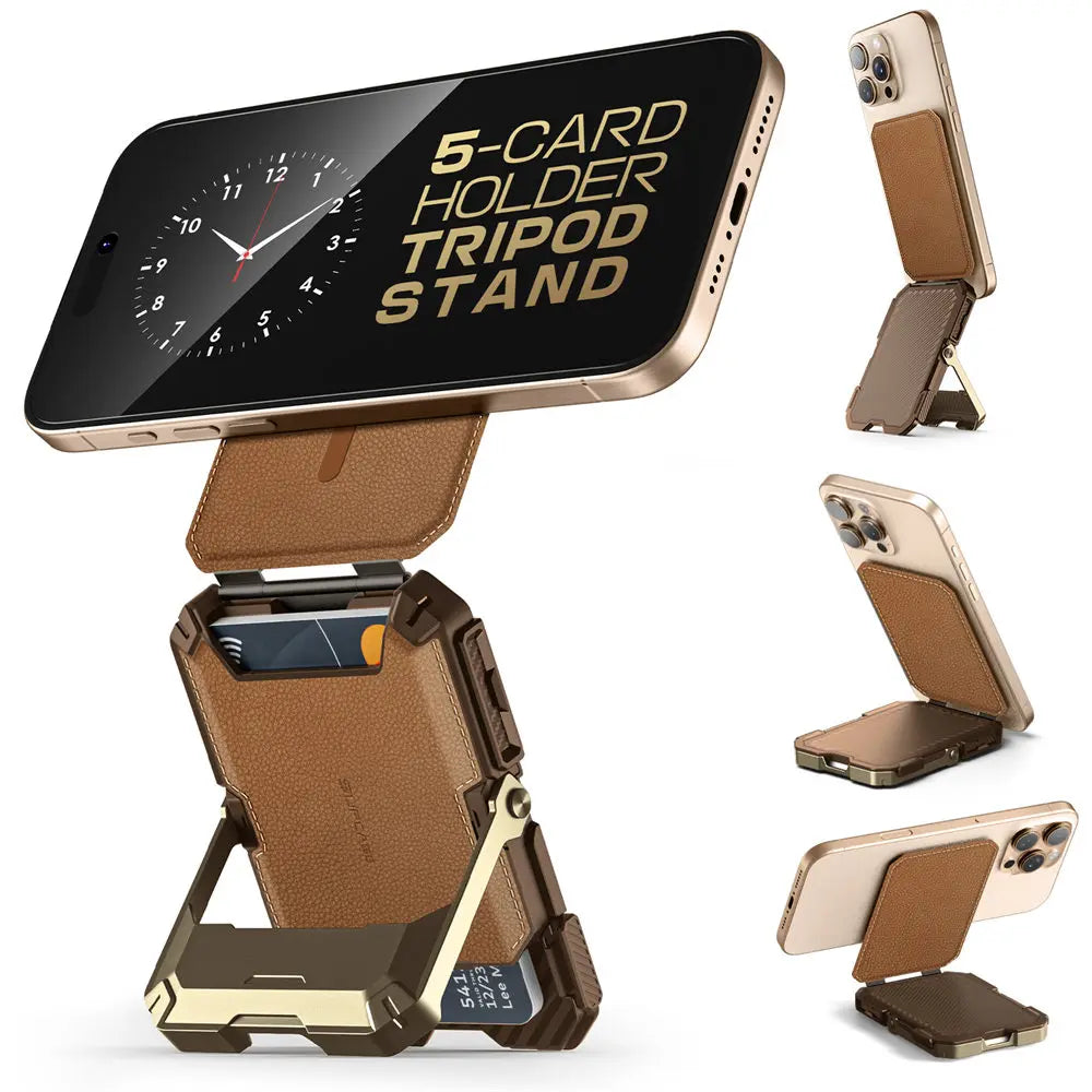 Magnetic Tripod Phone Stand Credit Card Holder for iPhone 16/15/14/13/12 SUPCASE Adjustable Phone Stand Compatible with MagSafe