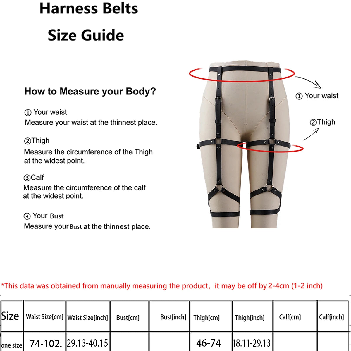 Women Fashionable Harness Waist belt Set Leather Harness Waist Belt Body Harness Breast Leg Garter Belt Goth Clothing Accessoly