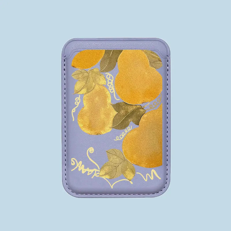 For MagSafe For iPhone 17 Pro Max Case For Samsung Galaxy S26 S25 FE Lucky Goldfish Painting Wallet Card Holder Magnetic Cover