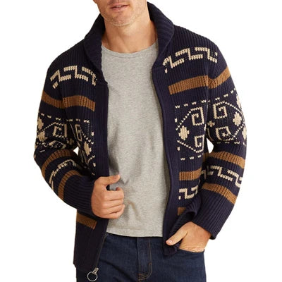 Winter Men's Cardigan Sweaters Fashion Male Knitted Sweater Thermal Warm Coats Casual Man Cashmer Lapel Knitted Jackets Clothing