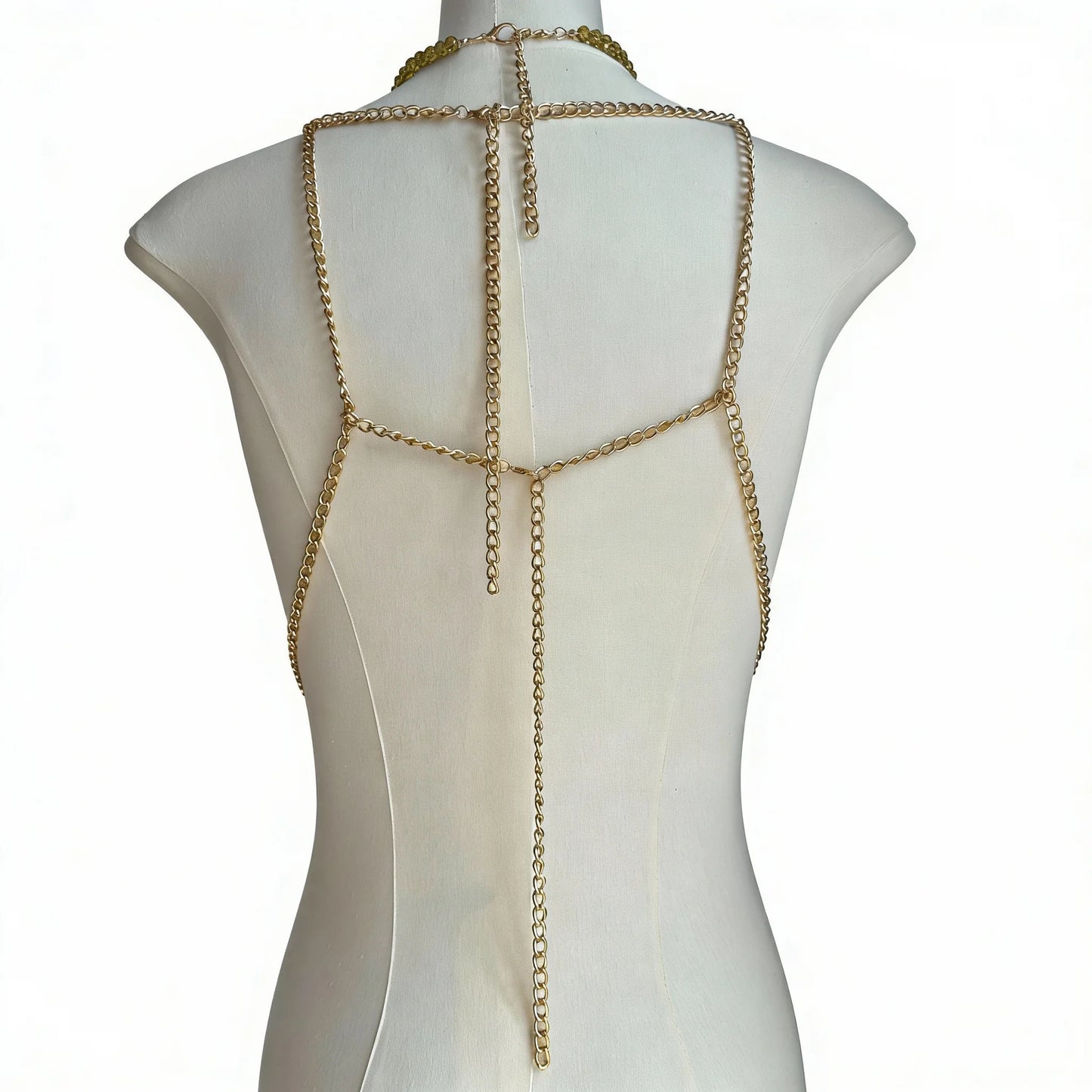 Handmade  Lingerie Harness Beaded Bra Halter Neck See-through Tassel Hollow Out Tops Body Beachwear Exaggerated Beaded Neck Bra