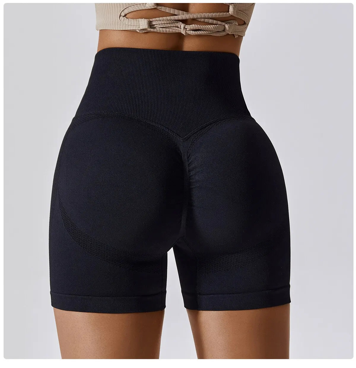 Women's Shorts for Cycling Jogging Fitness Sports Seamless High-Waisted Hip-Lifting Gym Shorts Tight Yoga Clothing