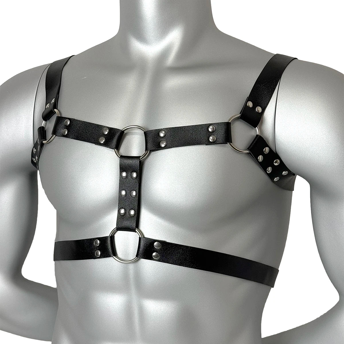 Fashion Men Leather Chest Harness Lingerie Adjustable Leather Body Bondage Strap Punk Club Costume Clothing Accessories