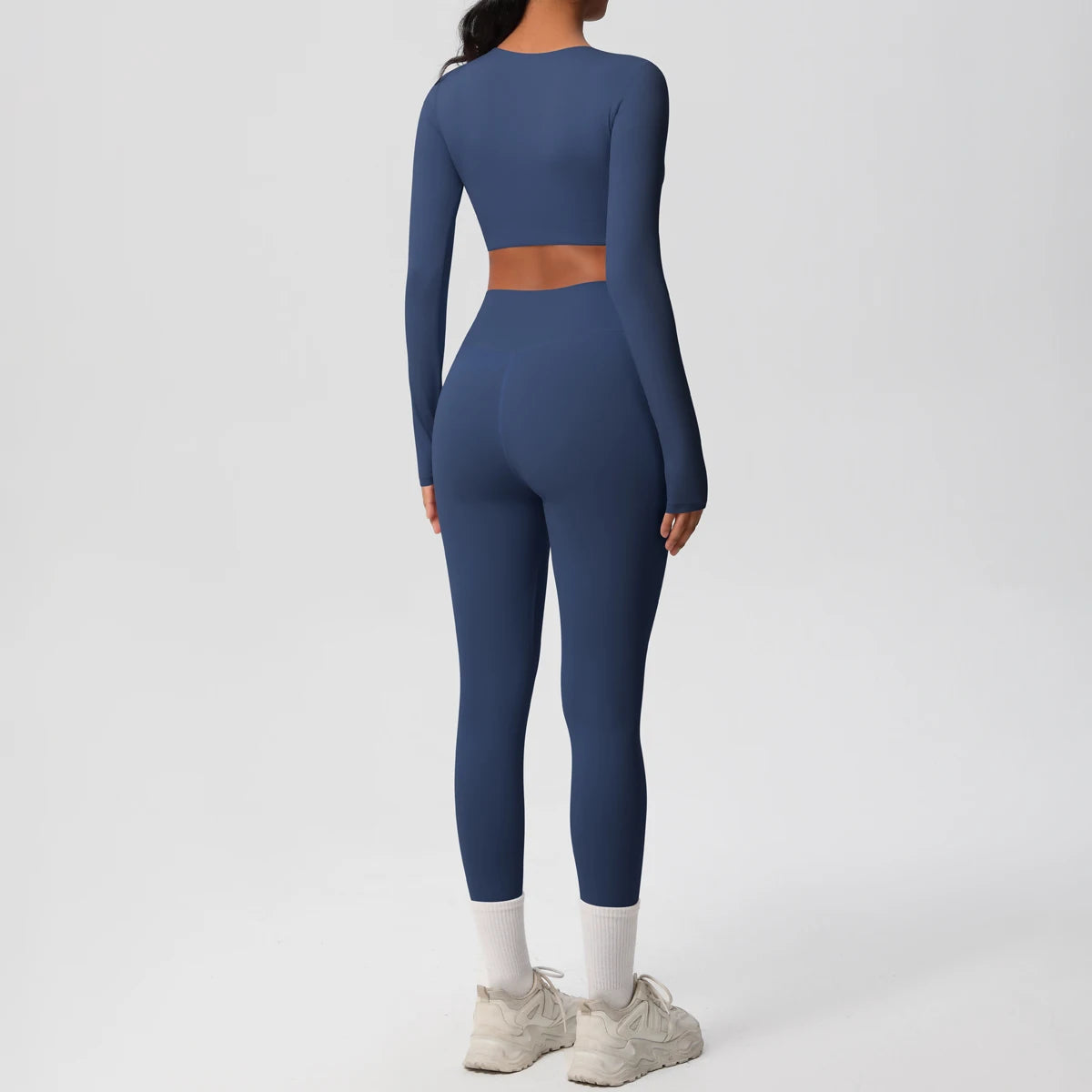 Yoga Set Women's Sportswear Yoga Clothes Fitness Long Sleeve With Padded Tracksuits Sports Suit Gym Top High Waist Leggings Sets