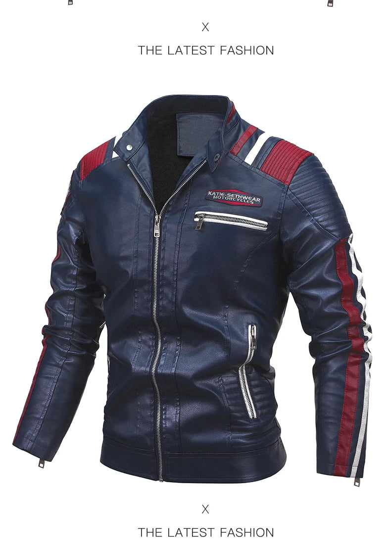 2023 männer Herbst Jacke Bomber Biker Zipper Motorrad Faux Pelzmantel Männlichen Fleece Pilot Vintage Schwarz Rot Braun PU Leder jacke