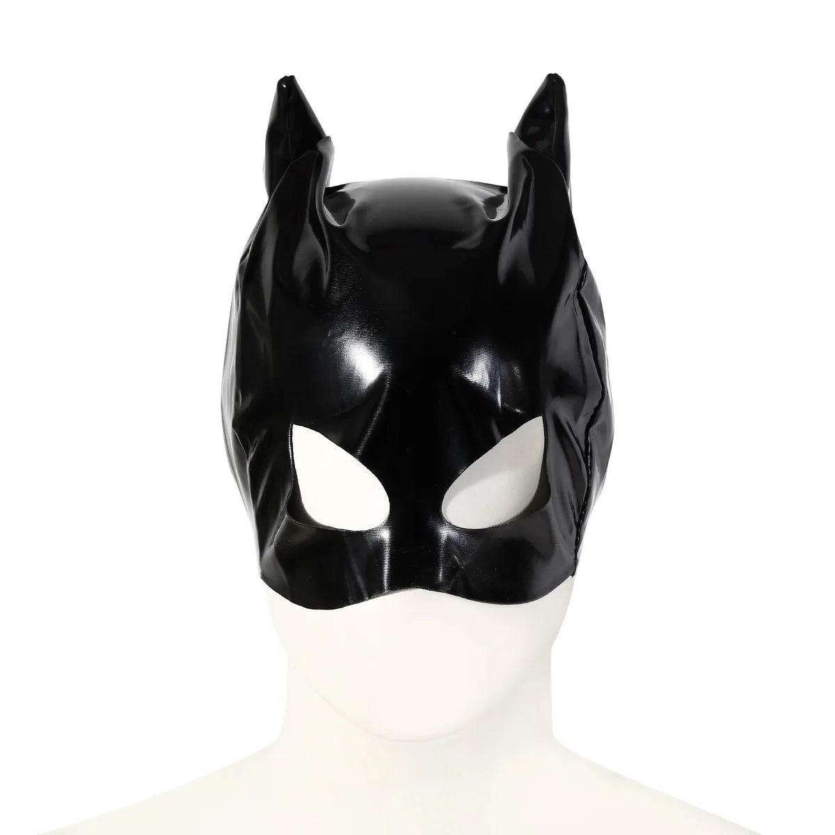 Sexy Mask Womens Tempting Half Face Headgear Cat Ears Masks Leather Face Mask Hood Catsuit Accessory Halloween Cosplay Props