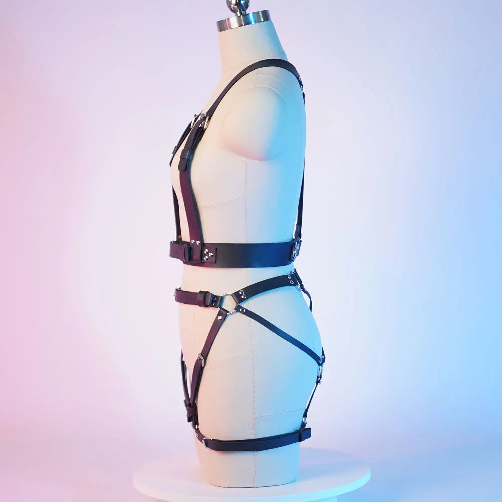 Women Sexy Body Harness Belt Bdsm Bondage Lingerie Garter Belt Leather Lingerie Gothic Fetish Clothing Festival Rave outfit