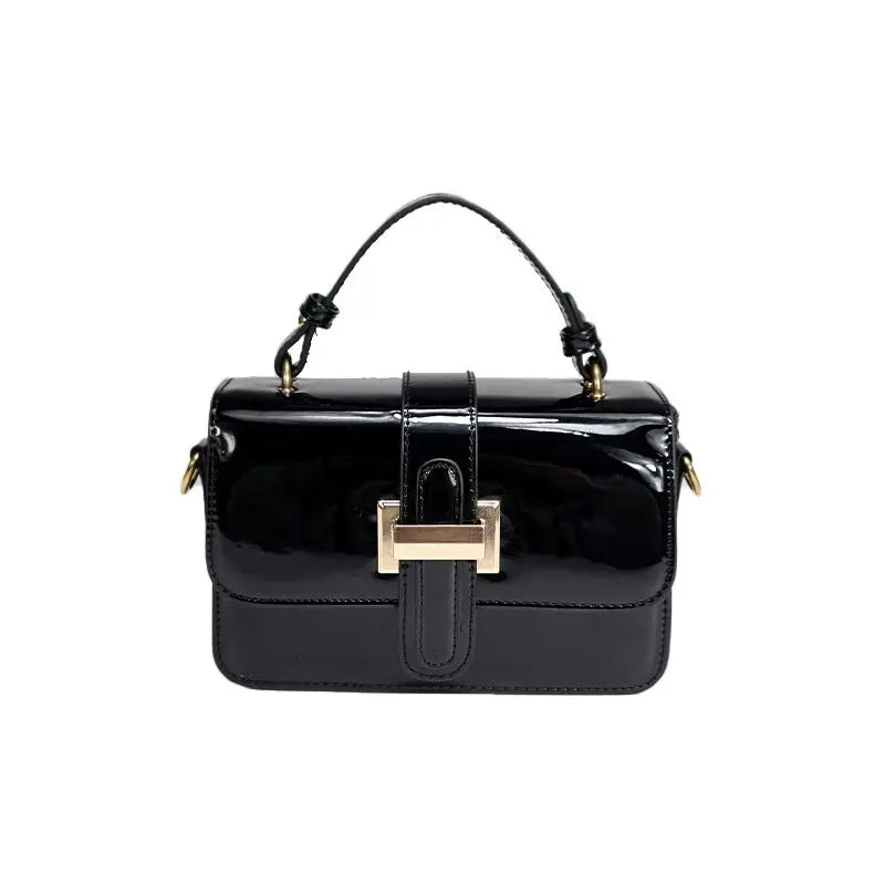 Handheld Small Square Bag, Fashionable, Niche, Versatile, High-end, Textured, Glossy, Simple, Single Shoulder Crossbody Women's