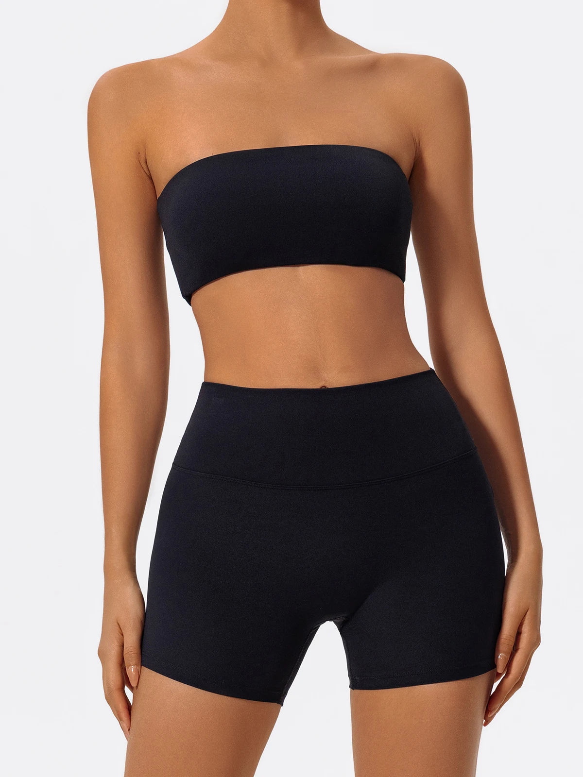 Summer Two Piece Fitness Sports Set Women Workout Yoga Outfit Strapless Bra Woman 2Ps Gym Crop Top Deportivos Mujer Gym Suits