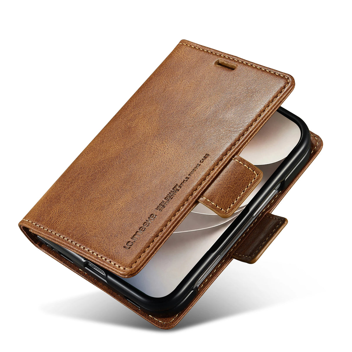 Business Leather Wallet Phone Case For Apple iPhone Duo RFID Blocking Credit Card Holder Hinge Protective Shockproof Full Cover