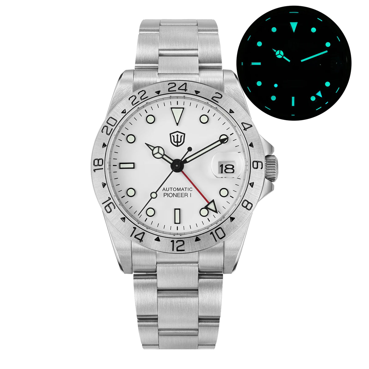 Watchdives WD16570 V2 Pioneer Watch NH34 Automatic Movement Sapphire Crystal 20Bar Waterproof Luminous 37mm GMT Watches