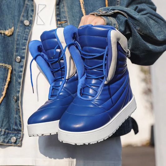 Men's Chukka Boots Outdoor Cold proof Warm Men's Snow Boots Soft Non slip Wear resistant Sole Fashion Thick Bottom Long Boots