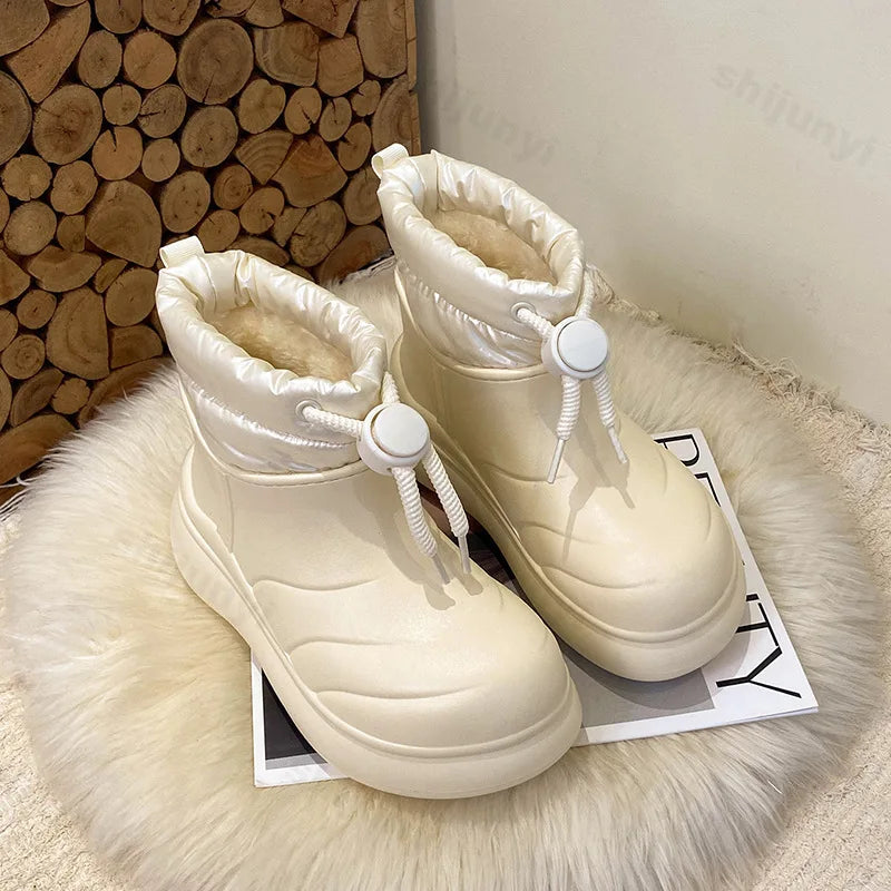 2025 Women Snow Boots Winter Plush Warm Thick Soled Non-slip New Boots Windproof Women Cotton Shoe Platform Sneakers Botas Mujer