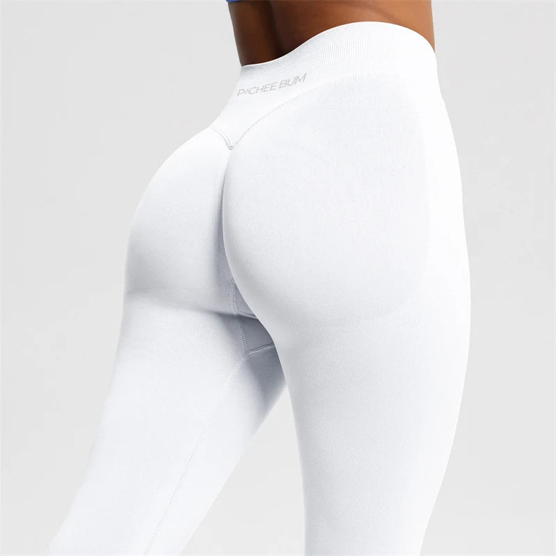 Bum Shaping Leggings Women Seamless Sports Yoga Pants Low Ribbed Band Gym clothes Fitness Workout Scrunch Butt Tight