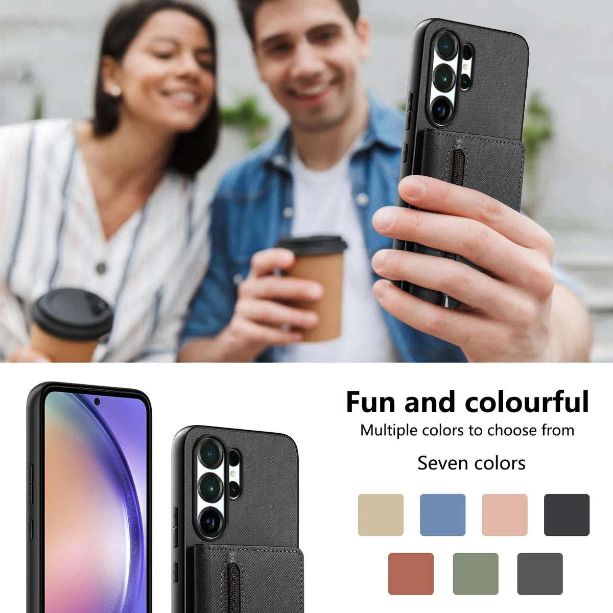 Zipper Cards Wallet Leather Phone Case For Samsung Galaxy S26 S24 S23 S22 Ultra Plus S23 S26 S25FE Purse Card Holder Stand Cover