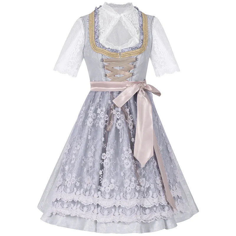 German Oktoberfest Dress for Women (Includes Lingerie and Apron),Halloween and Carnival Costume,Bavarian-Style Maid Outfit