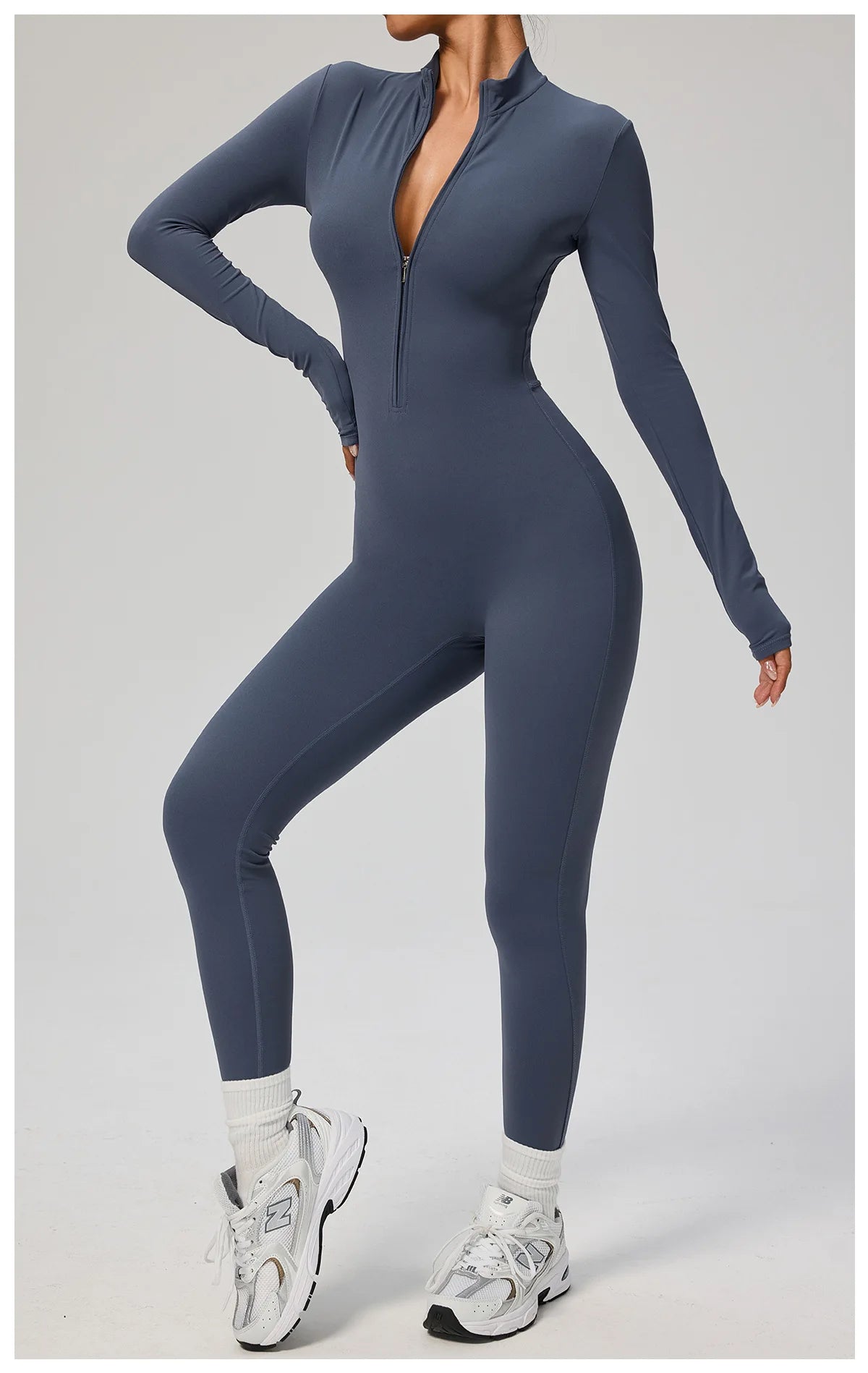 SOISOU Zipper Jumpsuit Women Quick Dry Clothing Sportswear Woman Gym Yoga Sport Sets Spandex Nylon Workout Sets Women Tracksuit