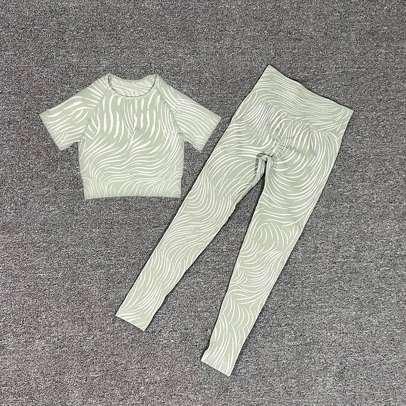 Sports Set Women Shorts Fitness Tights Seamless Yoga Set Crop Top Running Stretch High Waist Leggings Gym Sets Womens Outfits