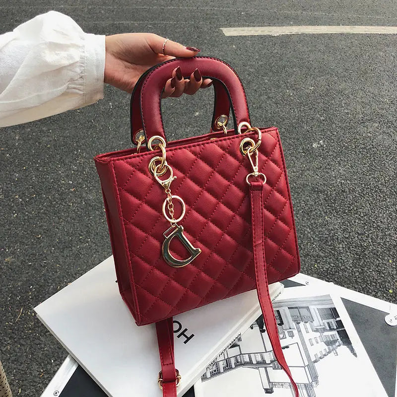 High Quality Leather HandBag Luxury Designer for Women New Trendy Large Capacity Crossbody Bag Female Diana Shoulder Bag
