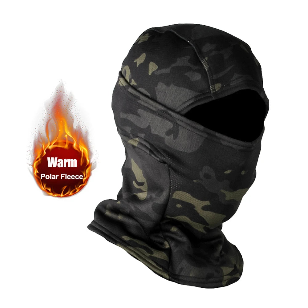 Winter Fleece Warm Camouflage Balaclava Outdoor Cold-proof Ski Cycling Full Face Mask Motorcycle Mask Helmet Lining
