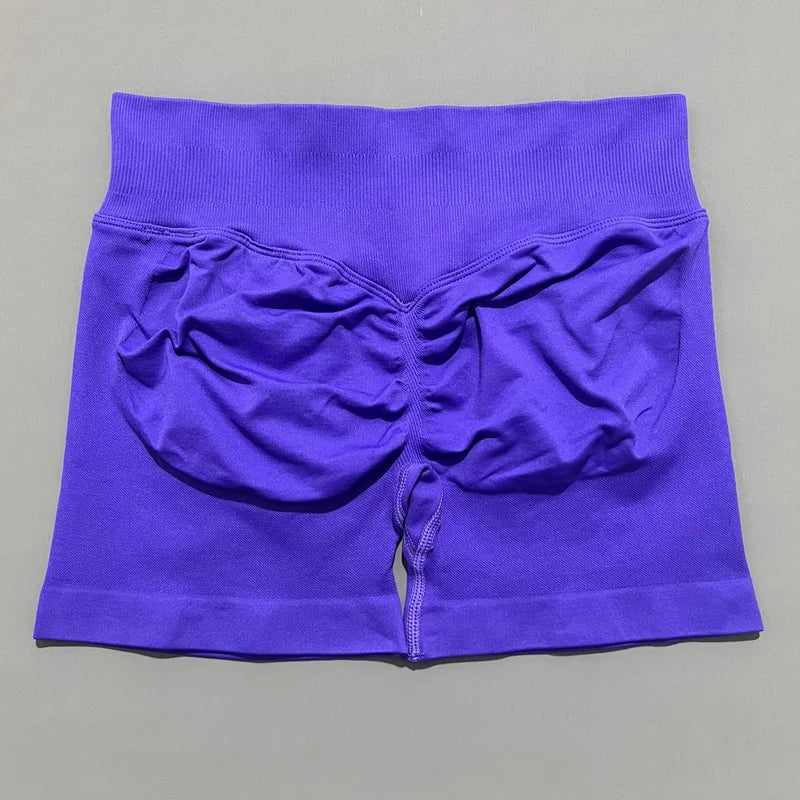 HISTELLO Gym Shorts Women Sports Shorts Scrunch Booty Fitness Biker Short Workout Yoga Leggings Running Gym Seamless Leggings