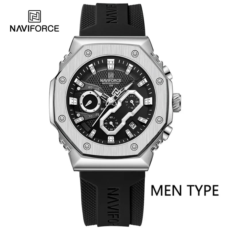 NAVIFORCE Original Men Watch Quartz Top Brand Luxury Digital Male Clock Military Business Sport Women Lady Lover Wristwatch 8035