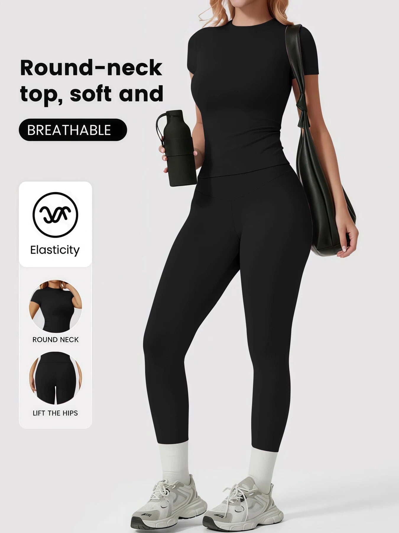 Women's Yoga Set, High-Quality Body-Fitting Quick-Dry Fitness Wear, Sport Yoga Two-Piece Set