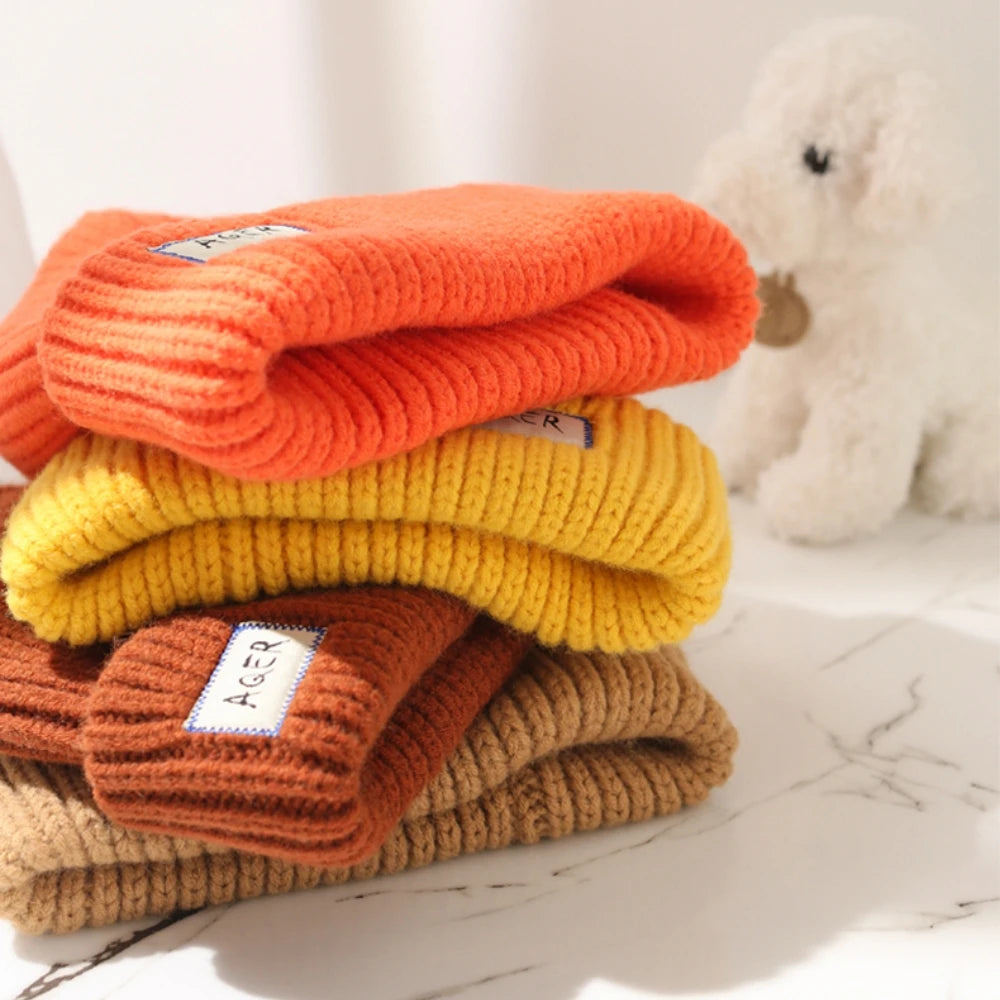 Lose Strickmütze mit großem Kopf, warme Wollmütze für Damen aus Satin, für den Außenbereich, Herbst und Winter, Show, kleine Gesichtskuppelmütze, Kleidungszubehör