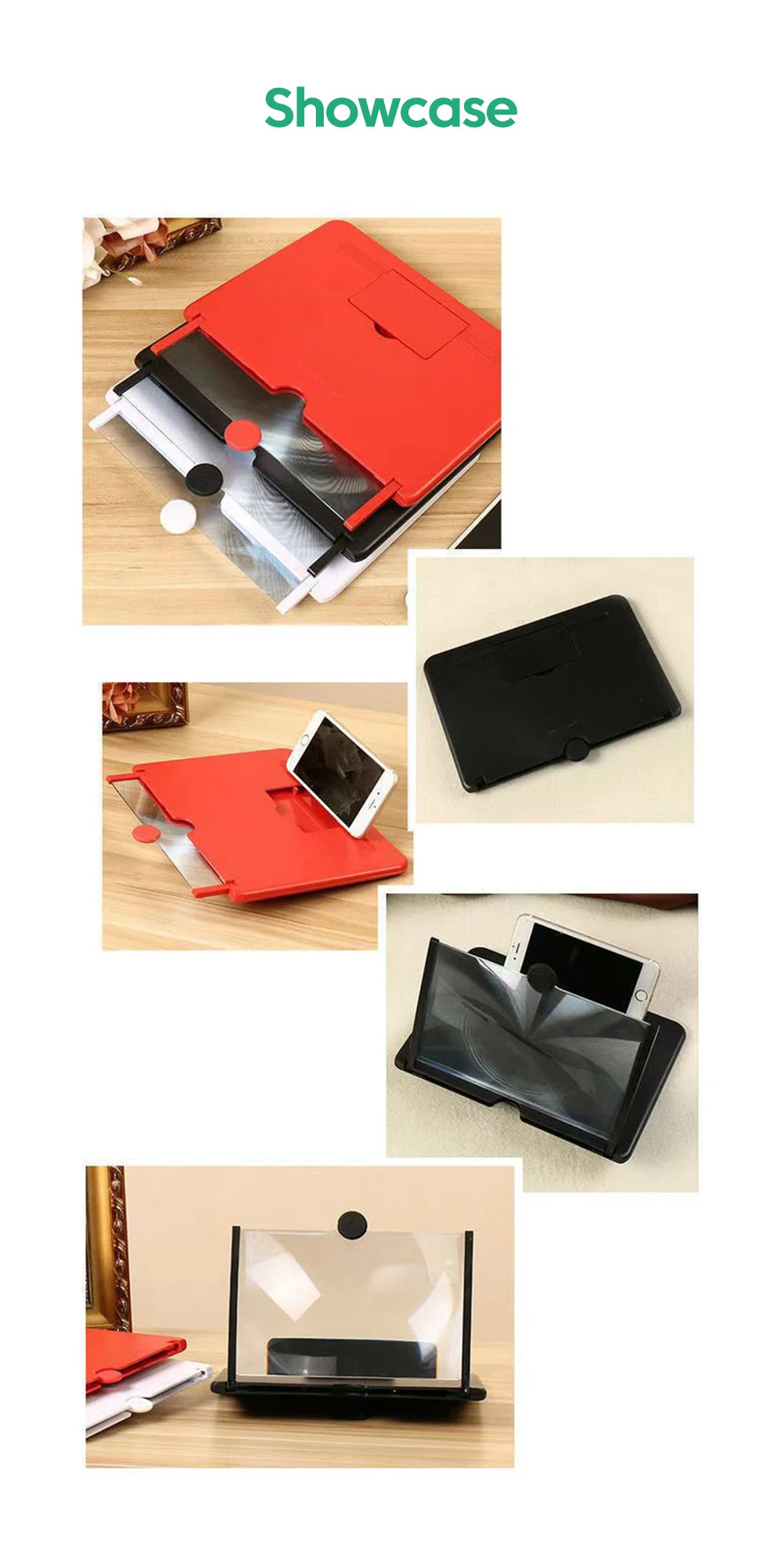 12/10Inch Cell Phone Screen Amplifier Mobile Phone Holder Mobile Phone HD Portable Phone Screen Video Magnifier Stand Bracket