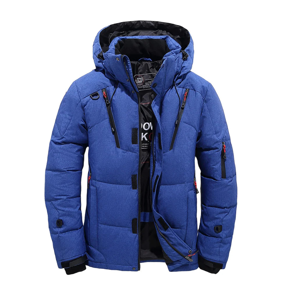 Men's Outdoor Lightweight Warm Detachable Collar Down Jacket Winter New Arrival Casual Fashion Multi-Pocket Workwear Down Coat