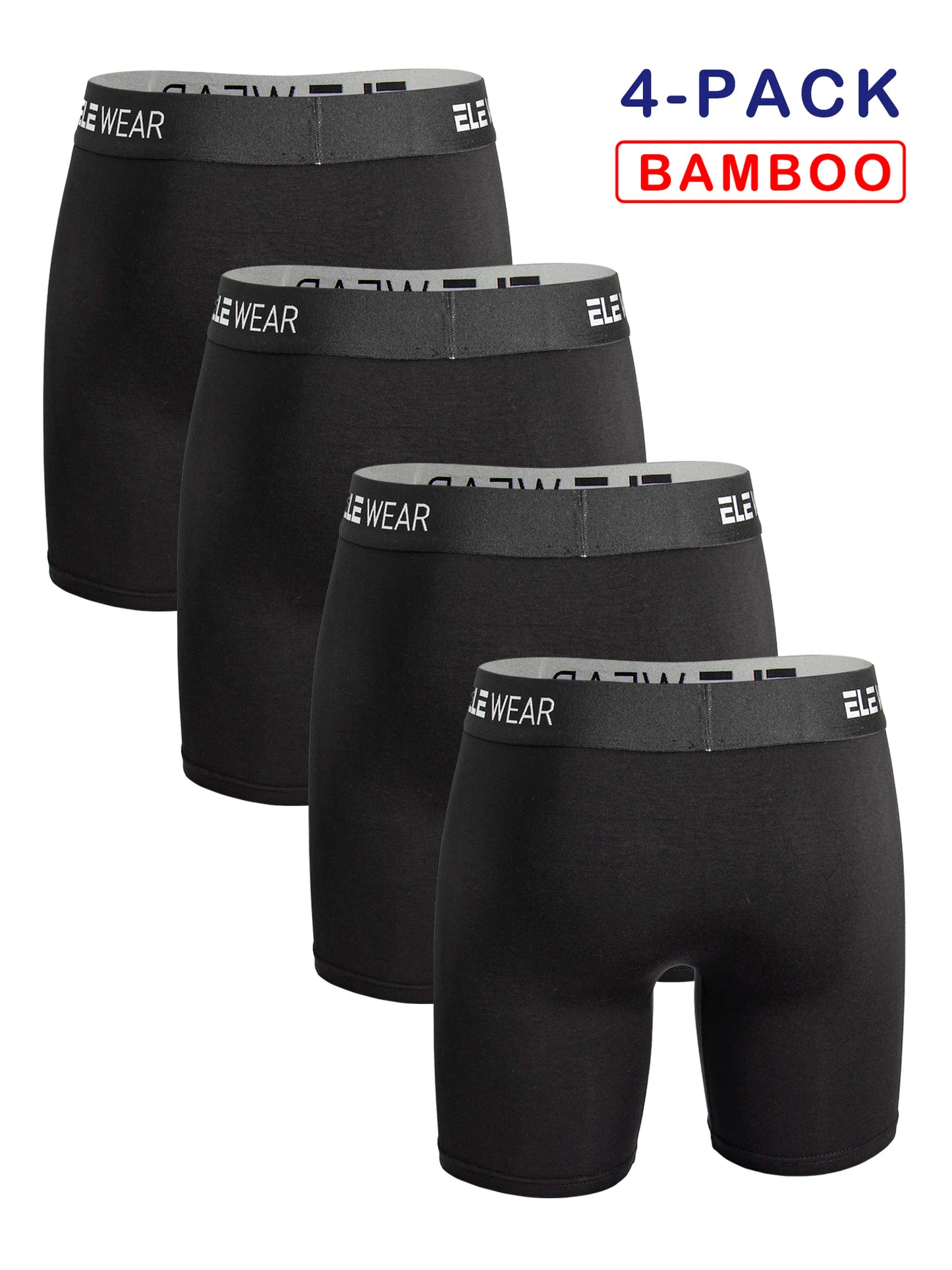 4pcs Bamboo Men's Underwear Long Sports Underwear, Moisture-Wicking, Boxer Briefs For Men