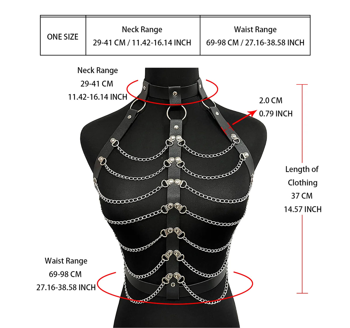 Women Sexy Chest Harness Leather Lingerie Suspenders Chain Collar Bra Bondage Belt Gothic Fetish Clothing Sex Toys Accessorie