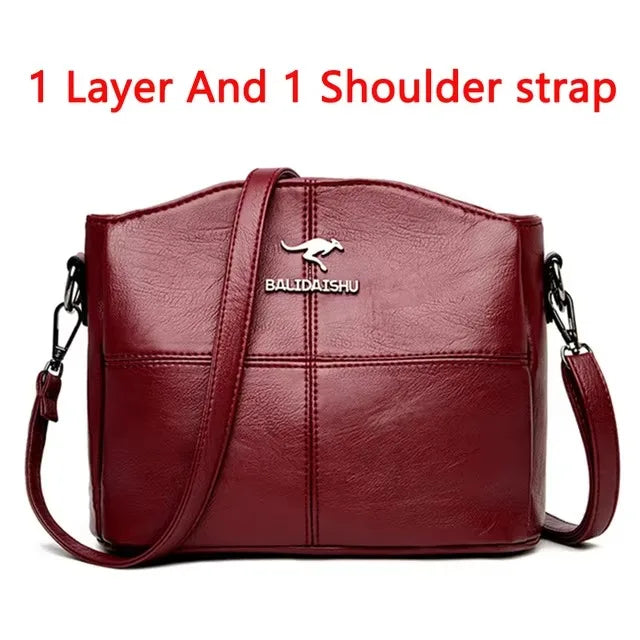 Casual Women Handbag Soft Leather Shoulder Crossbody Bags for Women New Fashion Print Ladies Messenger Tote Bag Sac A Main