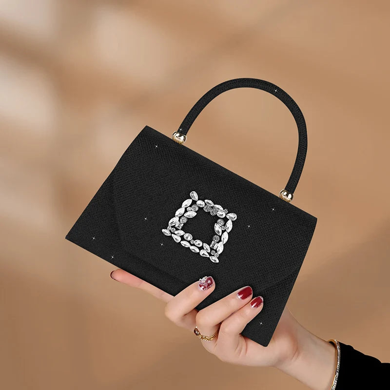 Elegant Fashion Shiny Corduroy Dinner Bag Lady's Wedding Handbag for Party and Dance Crossbody Bags Women Red Top-handle Bags