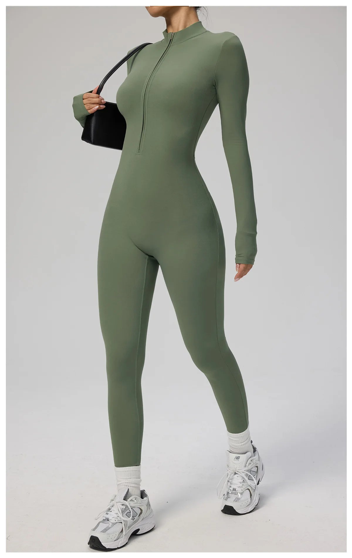 SOISOU Zipper Jumpsuit Women Quick Dry Clothing Sportswear Woman Gym Yoga Sport Sets Spandex Nylon Workout Sets Women Tracksuit