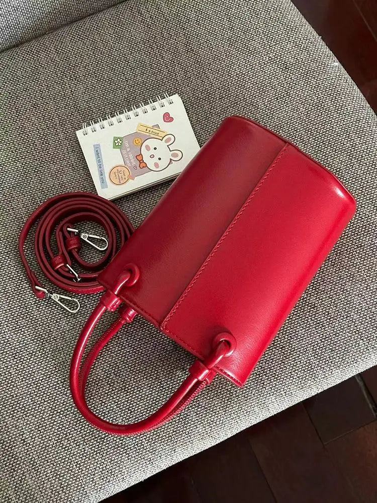 Miyagawa 2024 New Fashion Bucket Shaped Bag Retro Causal Chic Elegant Women Crossbody Handheld Versatile Bags