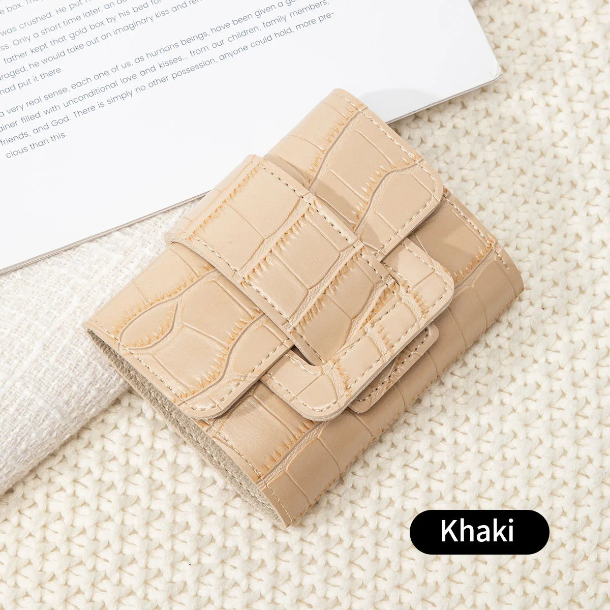 Women Luxury Card Holder Vintage Mini PULeather Women Short Wallet Multi-function Crocodile LeatherCard Holder CoinWallet Clutch