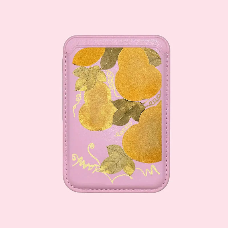 For MagSafe For iPhone 17 Pro Max Case For Samsung Galaxy S26 S25 FE Lucky Goldfish Painting Wallet Card Holder Magnetic Cover