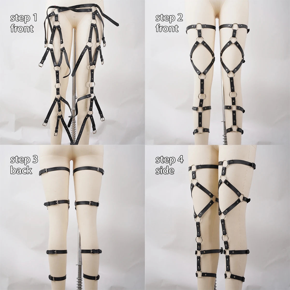 Women Fashion Leather Suspender for Legs Street Style Straps Thigh Bondage Harness Caged Leg Harness Goth Clothing  Accessories