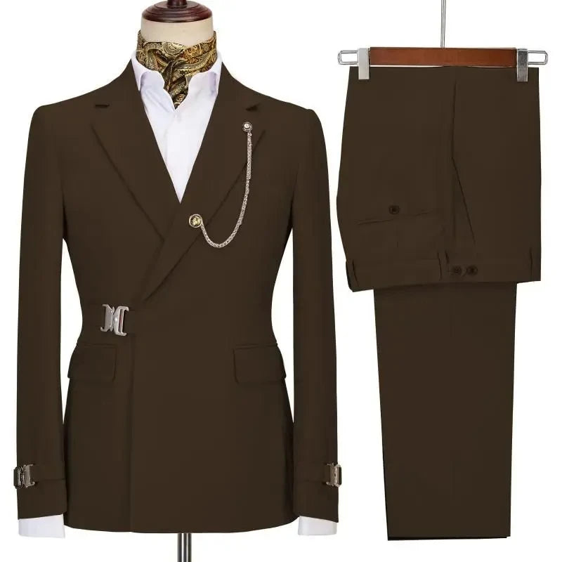 Herrenanzüge Blazer Hosen für Männer 2024 Jacke Italienisches Design Revers Party Hochzeit Slim Fit Kostüm Homme 2-teilige Kleidung