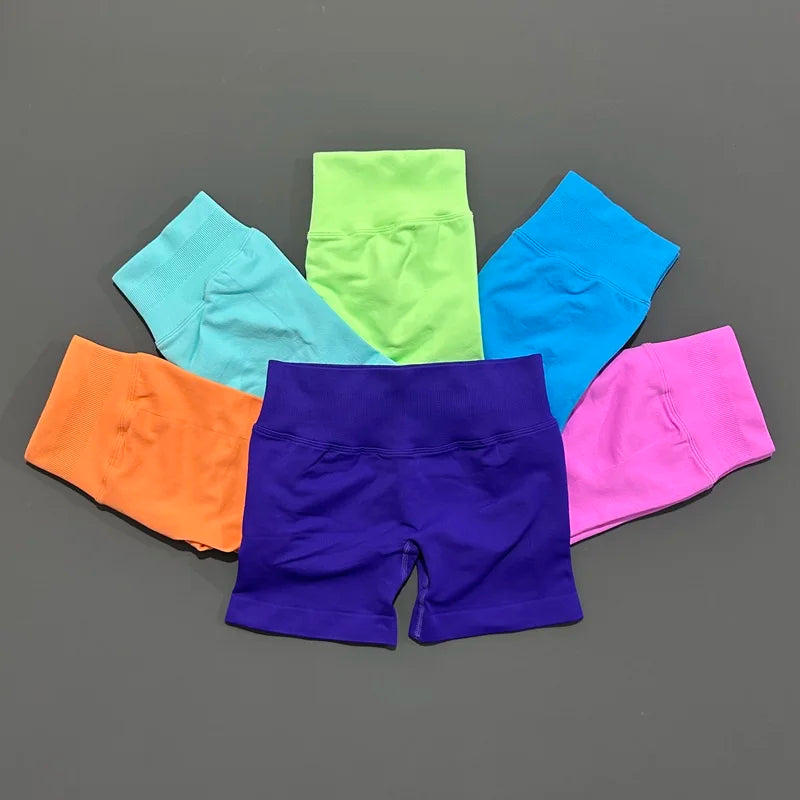 HISTELLO Gym Shorts Women Sports Shorts Scrunch Booty Fitness Biker Short Workout Yoga Leggings Running Gym Seamless Leggings